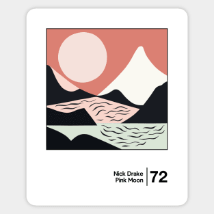 Nick Drake - Pink Moon - Minimalist Illustration Design Sticker